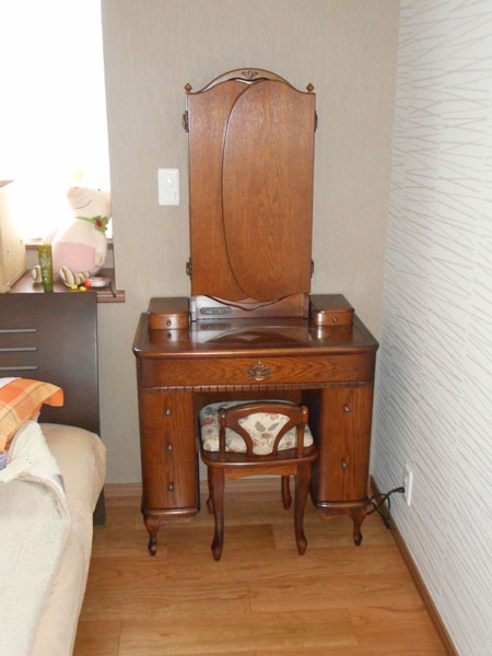 七分三面鏡フランソワ アンティーク - 鏡台・ドレッサーの専門店